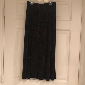 Printed Thin Brown Designed, Black Skirt